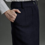 Fafe Skirt – A-line skirt in blue basketweave25436