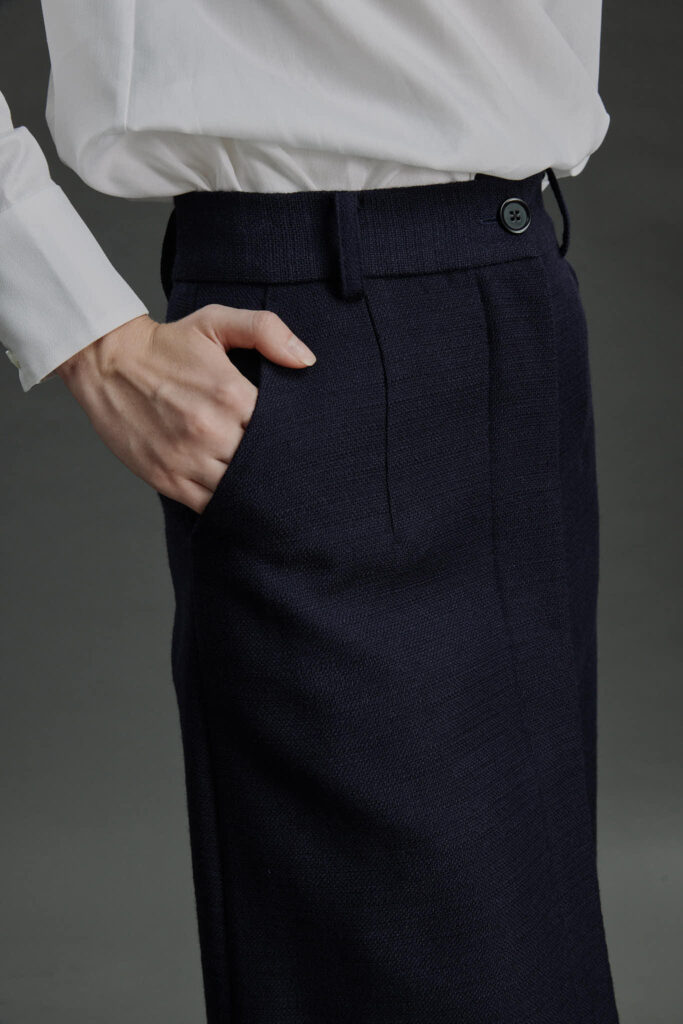 Fafe Skirt – A-line skirt in blue basketweave25436