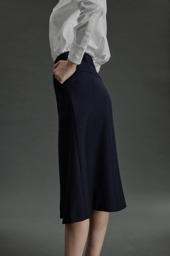 Fafe Skirt – A-line skirt in blue basketweave25435