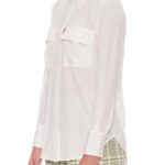 Metz – Utility pockets silk shirt in white24735