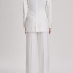 Almeria Trouser – High-waisted slim cigarette trousers in white wool24974