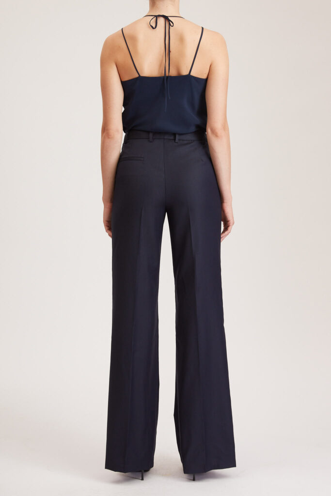 Bordeaux Trouser – Flared trousers in navy pure wool24856