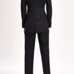 Dunkrik Trouser – High-waisted slim cigarette trousers in black wool24978