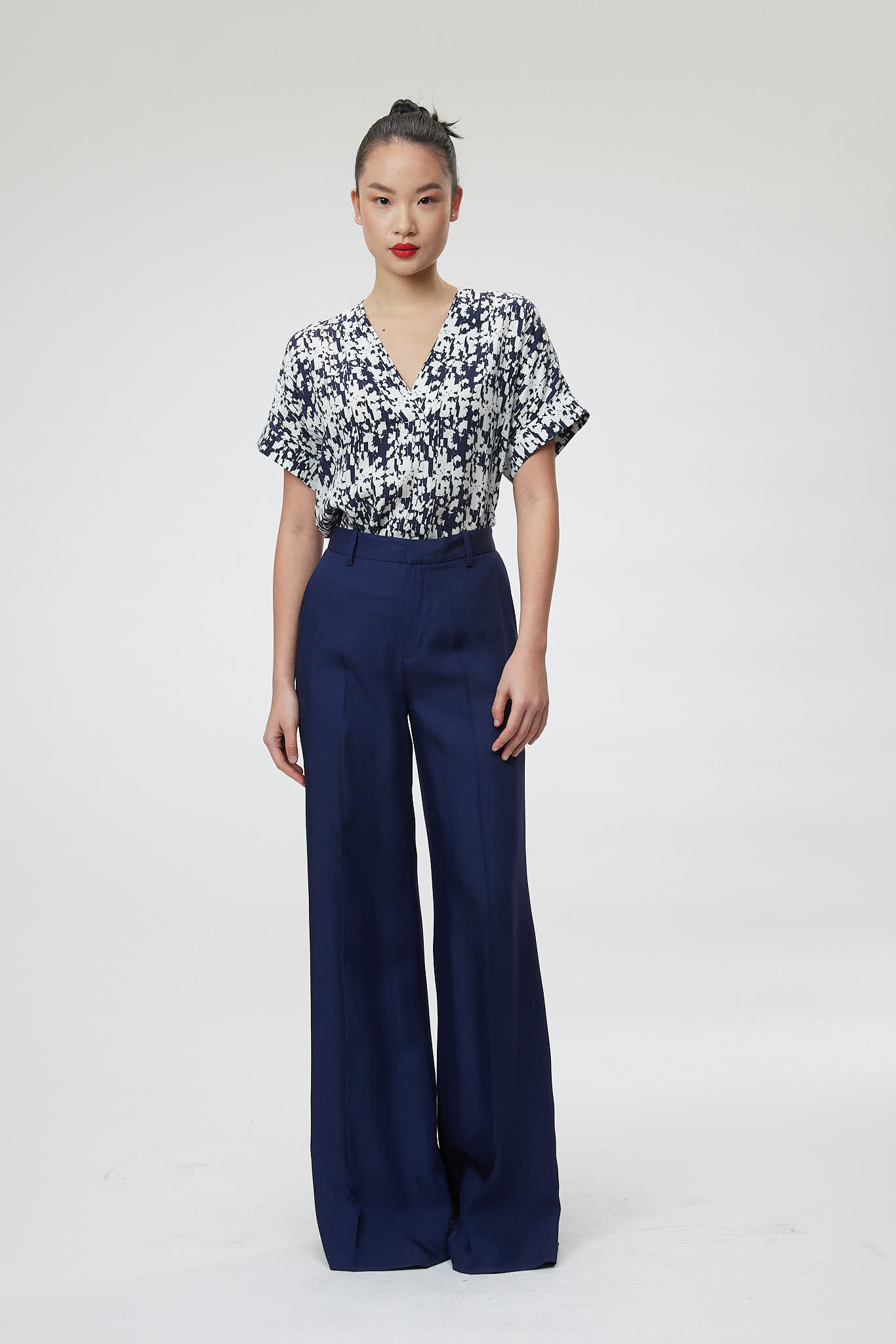 Modena Trouser – Palazzo fluid trousers in navy