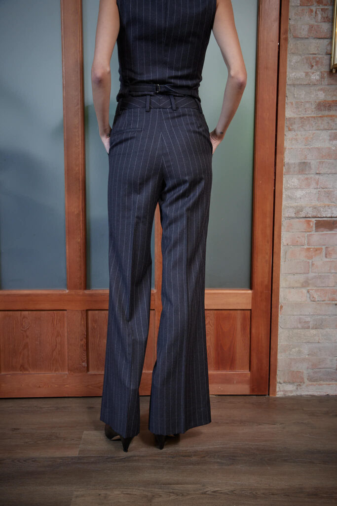 Bordeaux Trouser – Flared trousers in pinstripe25312