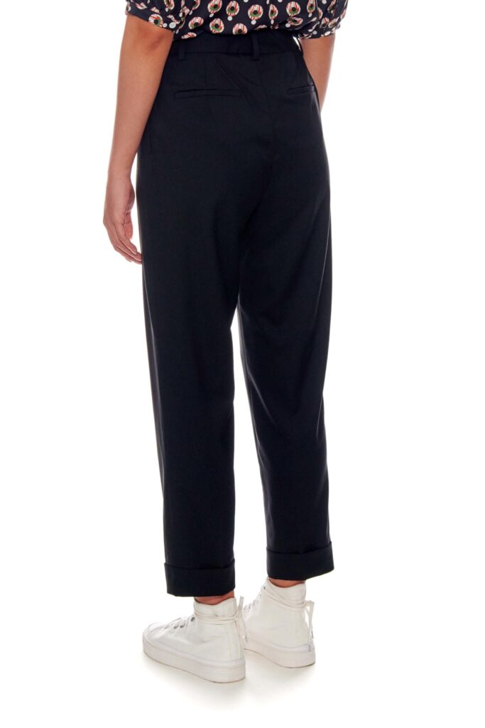 Nantes – High-waisted, cigarette wool trousers in black24690