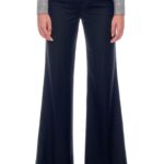 Bordeaux – Flared-leg wool suit trousers in black herringbone24696