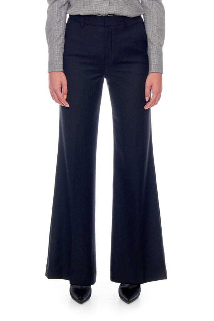 Bordeaux – Flared-leg wool suit trousers in black herringbone24696