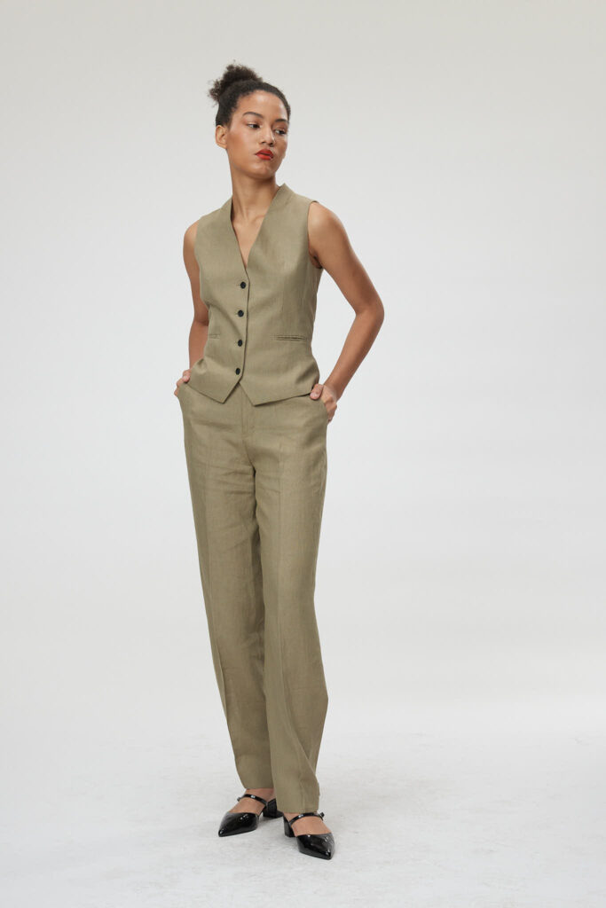 Ferrara Waistcoat – Classic waistcoat in khaki green25073