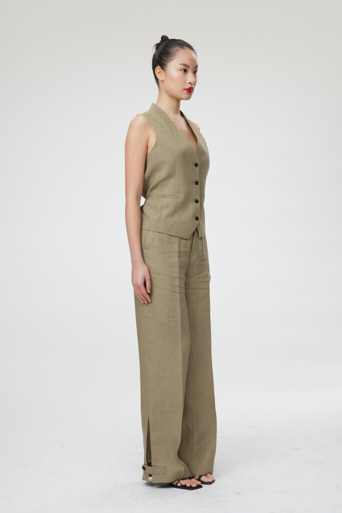 Ferrara Waistcoat – Classic waistcoat in khaki green25075