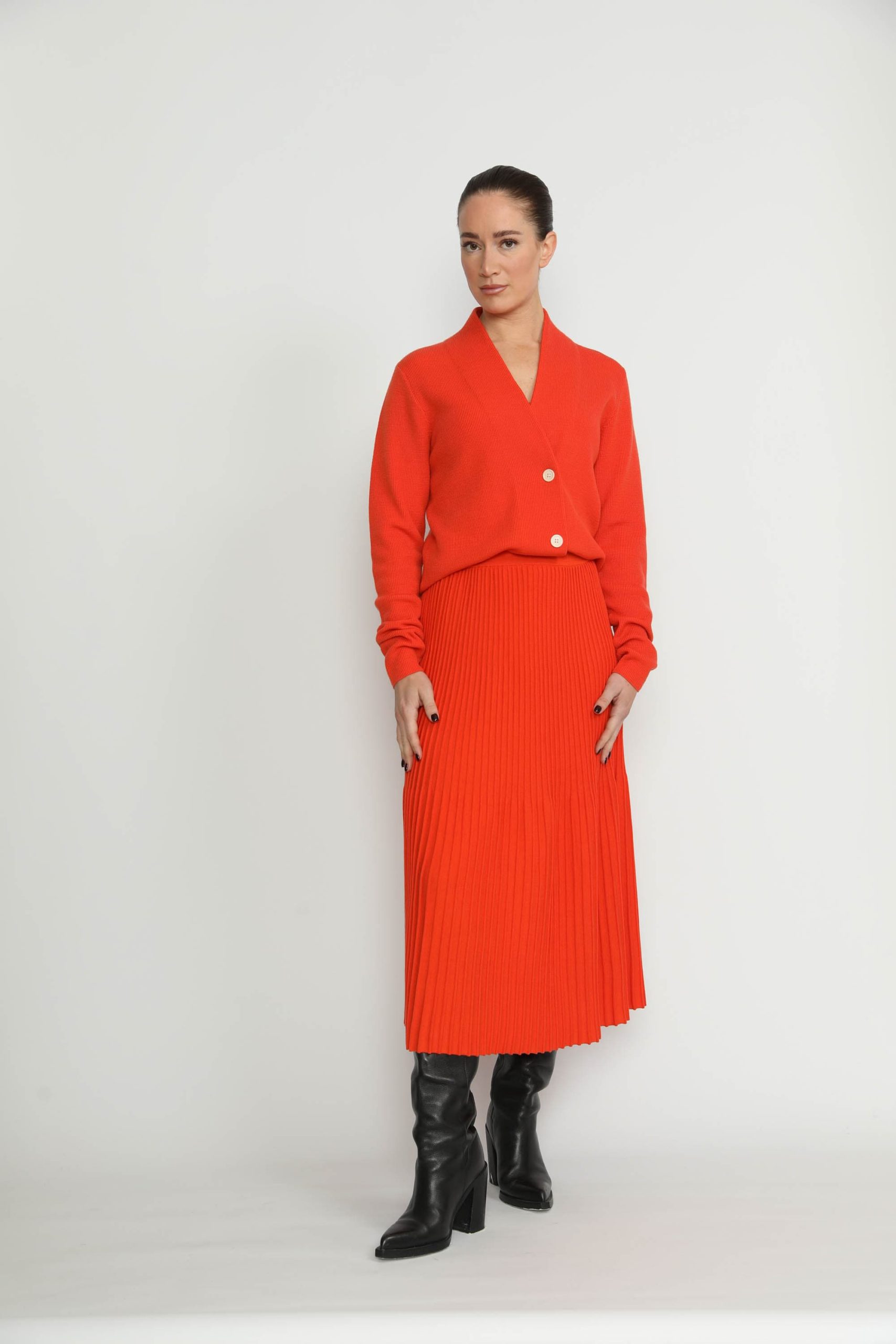Appenzell Cardigan – Appenzell Merino Wool Orange Wrap Cardigan